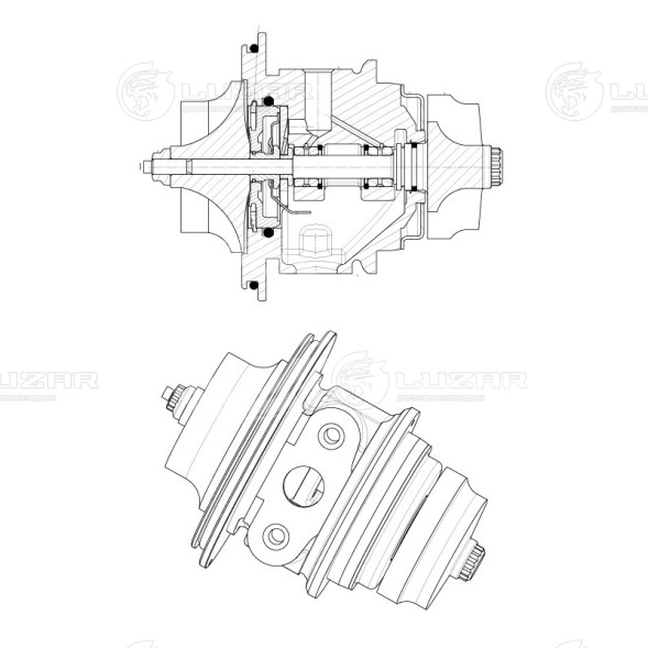 Картридж турбокомпрессора для а/м ГАЗ 33106 Валдай/ПАЗ 3204 с дв. Cummins ISF3.8 E-3,4 (тип HE211W)