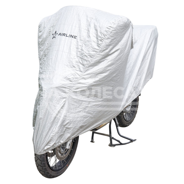 Чехол-тент на мотоцикл защитный, L(250х100х120см) универсал., серый