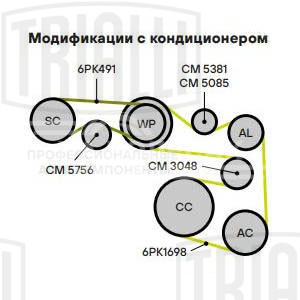 Ролик привод. ремня для автомобилей VW Golf VI (08-)/Tiguan (08-) 1.4TSi (опор.) (CM 5085)