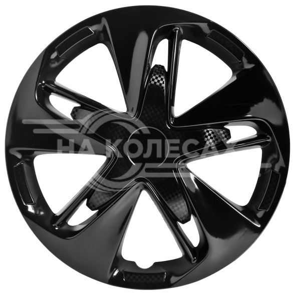 Колпаки колесные 16&quot; &quot;Супер Астра&quot;, черный глянец, карбон, компл. 2шт.