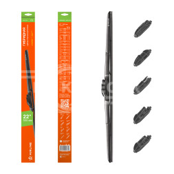 Щетка стеклоочистителя 550 мм (22&quot;) гибридная, 3 адаптера