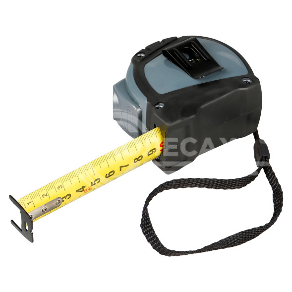 Рулетка в прорезиненном корпусе 5мх25мм PRO, автостоп, дв. зацеп, дв. шкала