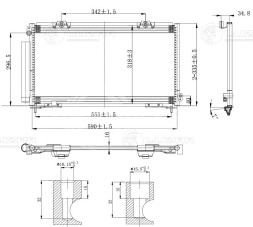 Радиатор кондиционера для автомобилей Caldina (97-)