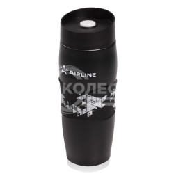 Термокружка c клапаном, 380 мл., черная