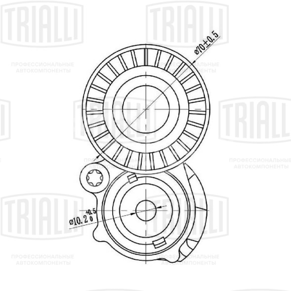 Ролик приводного ремня для автомобилей Volvo S40 II (04-) 2.0i/2.4i/2.5i генератора (с натяжным механизмом) (CM 5283)