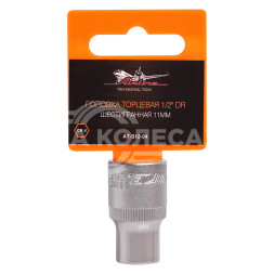 Головка торцевая 1/2&quot; DR шестигранная 11мм пласт. подвес