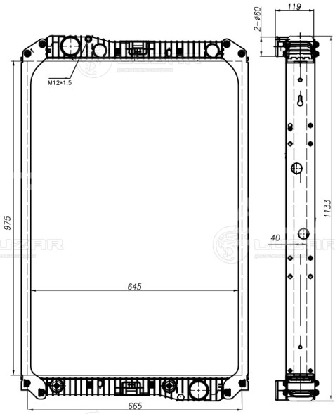 Радиатор охлаждения для автомобилей КАМАЗ 5490/Mercedes-Benz Axor (01-)