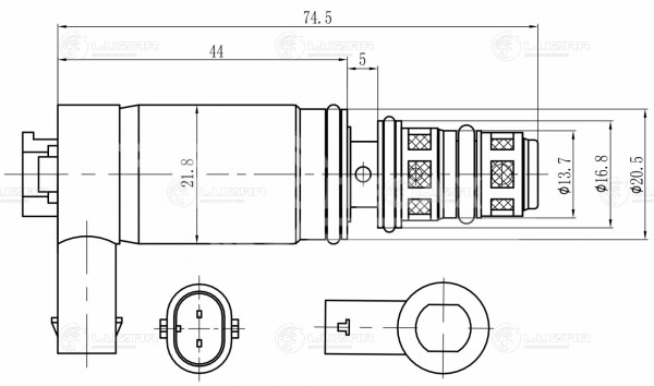 Клапан регулирующий компрессора кондиционера для автомобилей Astra J (10-) (тип Delphi длинный разъем)