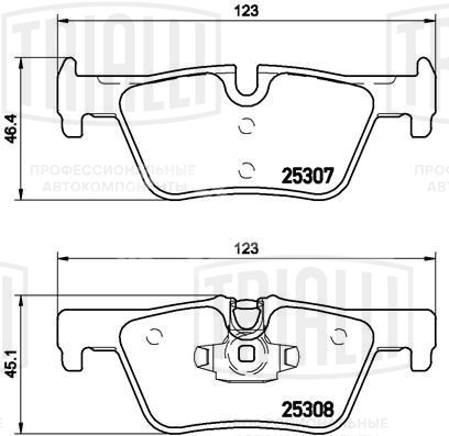 Колодки тормозные для автомобилей BMW 1 (F20) (11-)/3 (F30) (11-) дисковые задние (в комплекте с датчиком)
