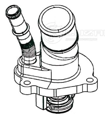 Термостат для автомобилей SsangYong NewActyon/Korando C (10-) 2.0i (90°С) (с алюминиевым корпусом)