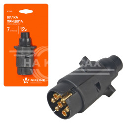 Вилка прицепа 12В 7 контактов пластик (сальник)