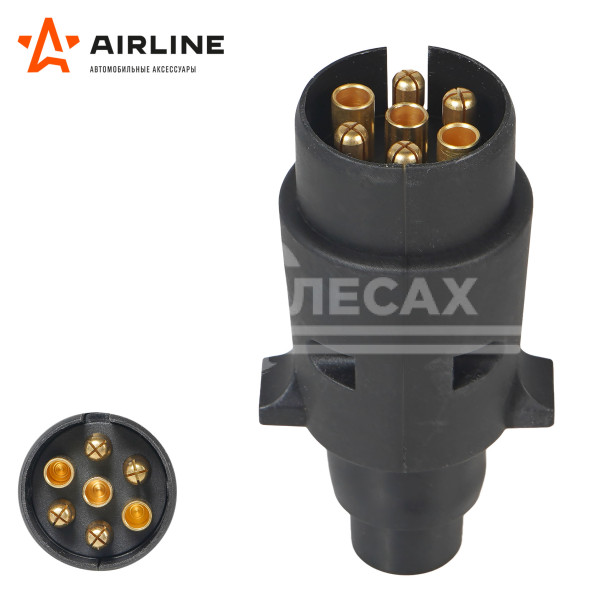 Вилка прицепа 12В 7 контактов пластик (сальник)