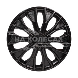 Колпаки колесные 16&quot; &quot;Волтек&quot;, черный глянец, карбон, компл. 2 шт.