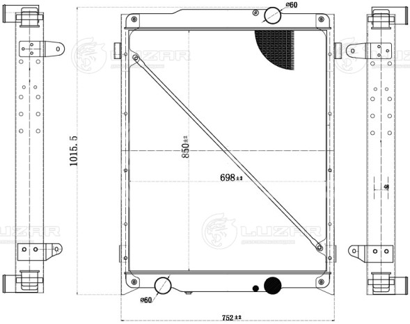 Радиатор охлаждения для автомобилей JAC N350 (20-) с дв. WP10 (с рамкой)