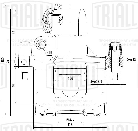 Суппорт тормозной для автомобилей Renault Laguna II (01-) задний правый d=38мм
