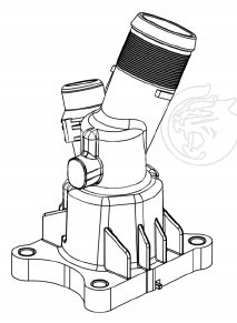 Термостат для автомобилей Geely Tugella (19-)/Monjaro (21-)/Atlas II (23-)/Volvo XC90 II (14-)/XC60 II (17-) 2.0d/2.0T (90°С) (с корпусом)