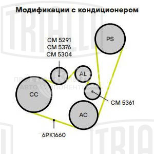 Ролик привод. ремня для автомобилей VW Golf IV (97-)/Skoda Octavia (96-) 1.9d (с натяж. мех.) (CM 5291)
