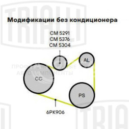 Ролик привод. ремня для автомобилей VW Golf IV (97-)/Skoda Octavia (96-) 1.9d (с натяж. мех.) (CM 5291)