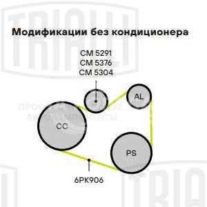 Ролик привод. ремня для автомобилей VW Golf IV (97-)/Skoda Octavia (96-) 1.9d (с натяж. мех.) (CM 5291)