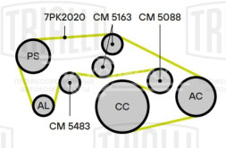 Ролик привод. ремня для автомобилей Infiniti FX/QX70 (08-) 3.5i/3.7i (опорный гладкий) (75x31x10) (CM 5088)