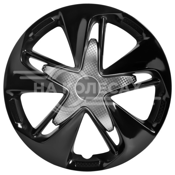 Колпаки колесные 16&quot; &quot;Супер Астра Т&quot;, серебристый/черный, карбон, компл. 2 шт.