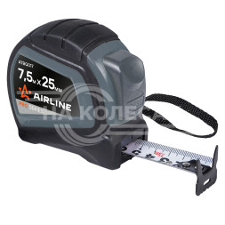 Рулетка в прорезиненном корпусе 7.5мх25мм PRO, автостоп, дв. зацеп, дв. шкала