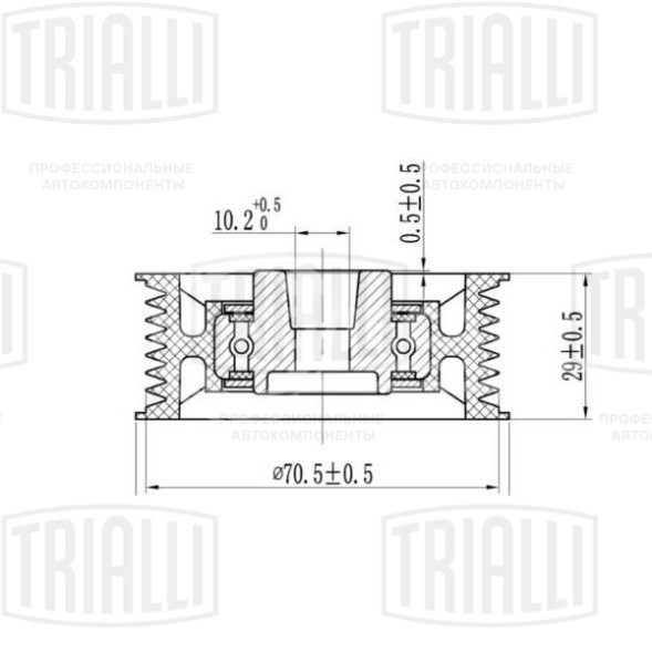 Ролик привод. ремня для автомобилей Mitsubishi Pajero III (00-)/Pajero IV (06-) 3.0i/3.5i/3.8i (ребристый) расположен слева)