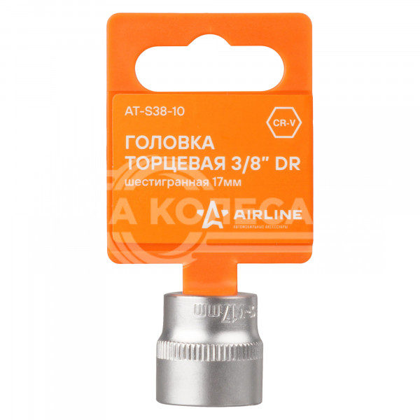 Головка торцевая 3/8&quot; DR шестигранная 17мм пласт. подвес
