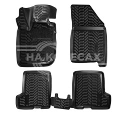 Ковры для LADA XRAY (16-), 4 шт., (крепеж), выс. борт, 3D с подпятником, вещ.ящик, ТЭП, черн.