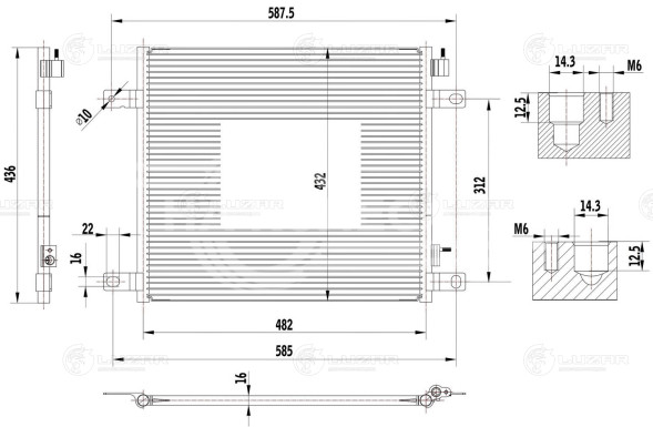 Радиатор кондиционера для автомобилей DAF CF (00-)