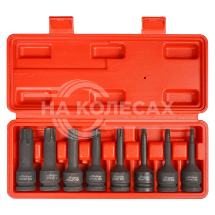Набор головок ударных 1/2&quot; 78мм внешний TORX 8 пр. (T30-T80) пласт. кейс