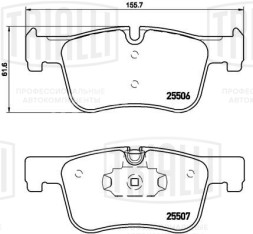 Колодки тормозные для автомобилей BMW 1 (F20/21) (11-) / 3 (F30/80) (11-) дисковые передние для тормозной системы Ate (в комплекте с датчиком)