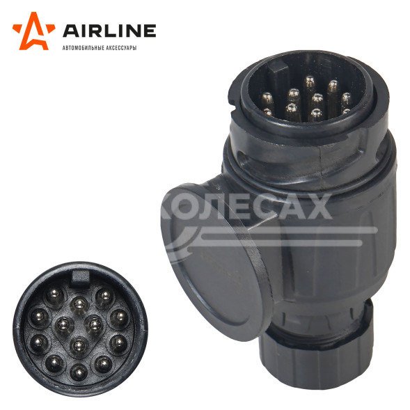 Вилка прицепа 12В 13 контактов ЕВРО пластик (укороченная)