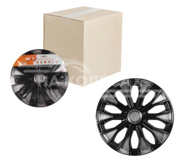 Колпаки колесные 16&quot; &quot;Волтек Т&quot;, серебристый/черный, карбон, компл. 2 шт.