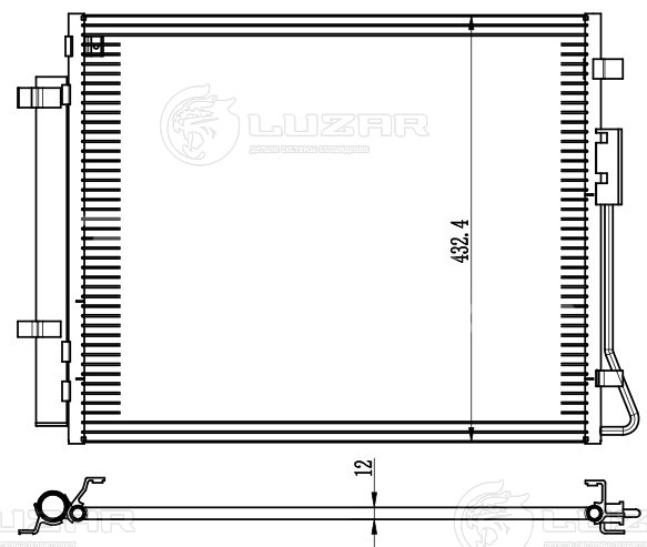 Радиатор кондиционера для автомобилей Kia Sorento III (14-) 2.2D (AT)