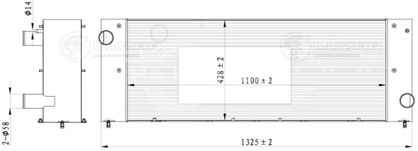 Радиатор охлаждения для комбайнов Гомсельмаш КЗС-1218 &quot;Палессе GS12&quot; с двиг. ЯМЗ-238, Д-262 (тип Композит)
