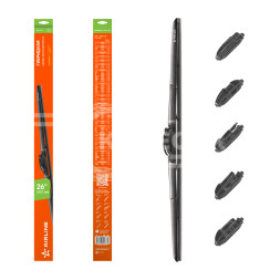 Щетка стеклоочистителя 650 мм (26&quot;) гибридная, 3 адаптера