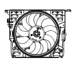 Электровентилятор охлаждения для автомобилей BMW 5 (F10) (10-)/7 (F01) (08-) [B47;N53/55] (с кожухом) (600W)
