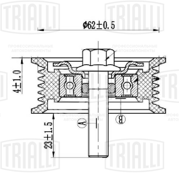 Ролик приводного ремня для автомобилей Hyundai ix35 (10-)/Kia Sportage IV (10-) 2.0i/2.4i без ГУР (опорный) d68.5 (CM 0805)