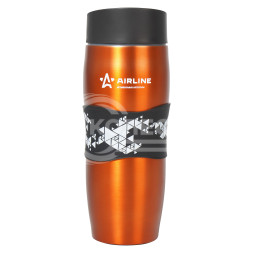 Термокружка с клапаном, 380 мл., оранжевая