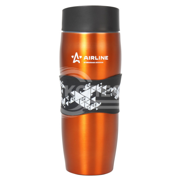 Термокружка с клапаном, 380 мл., оранжевая