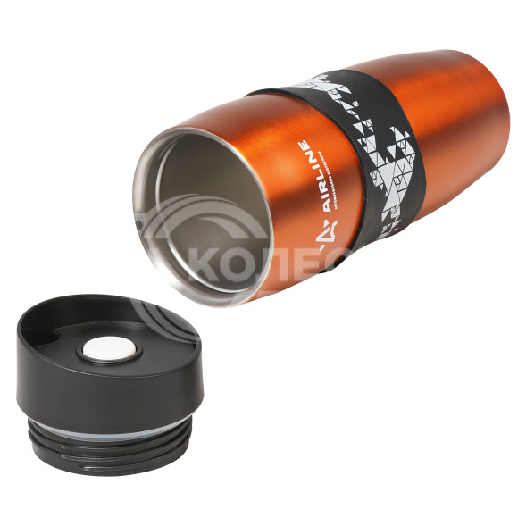 Термокружка с клапаном, 380 мл., оранжевая