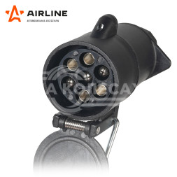 Розетка фаркопа 12В 7 контактов пластик (на кабель)