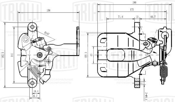 Суппорт тормозной для автомобилей Toyota Avensis (09-) задний левый d=38мм