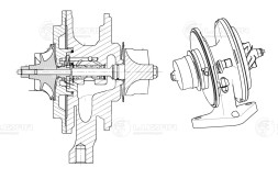 Картридж турбокомпрессора для а/м VW Transporter T5 (03-) 2.5D (тип K04VGT)