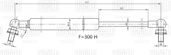 Амортизатор (упор) капота для автомобиля Toyota Land Cruiser Prado (02-)