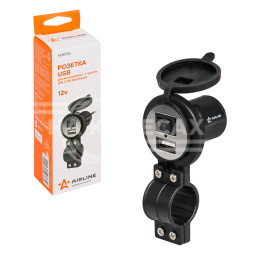 Розетка USB для мотоциклов с 1 портом (5В, 2.1А) (вкл/выкл)