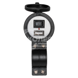 Розетка USB для мотоциклов с 1 портом (5В, 2.1А) (вкл/выкл)