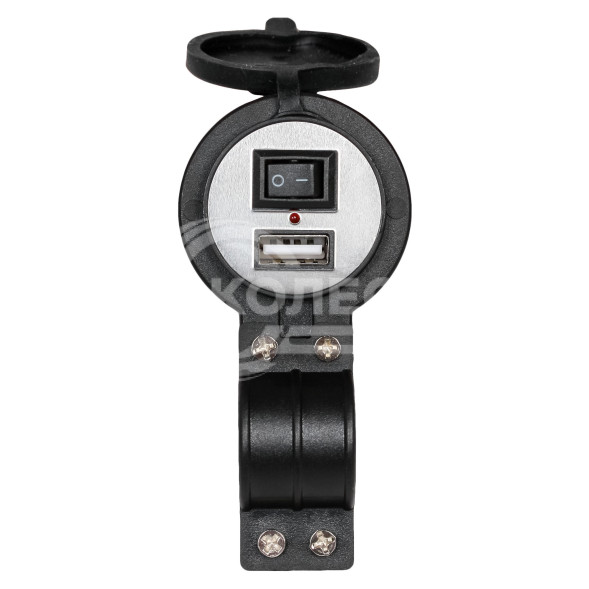 Розетка USB для мотоциклов с 1 портом (5В, 2.1А) (вкл/выкл)