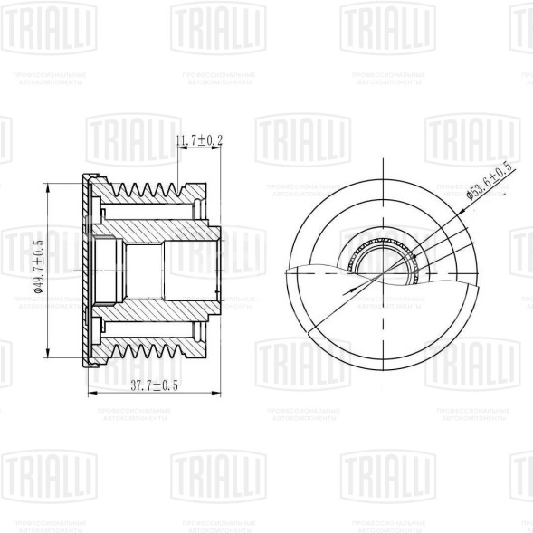 Ролик генератора (обгонная муфта) для автомобилей Renault Laguna (94-) 1.9d